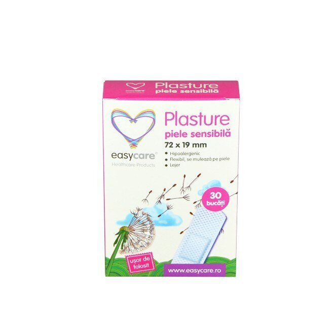 EASYCARE Plasturi pentru piele sensibila 72x19mm 30buccutie