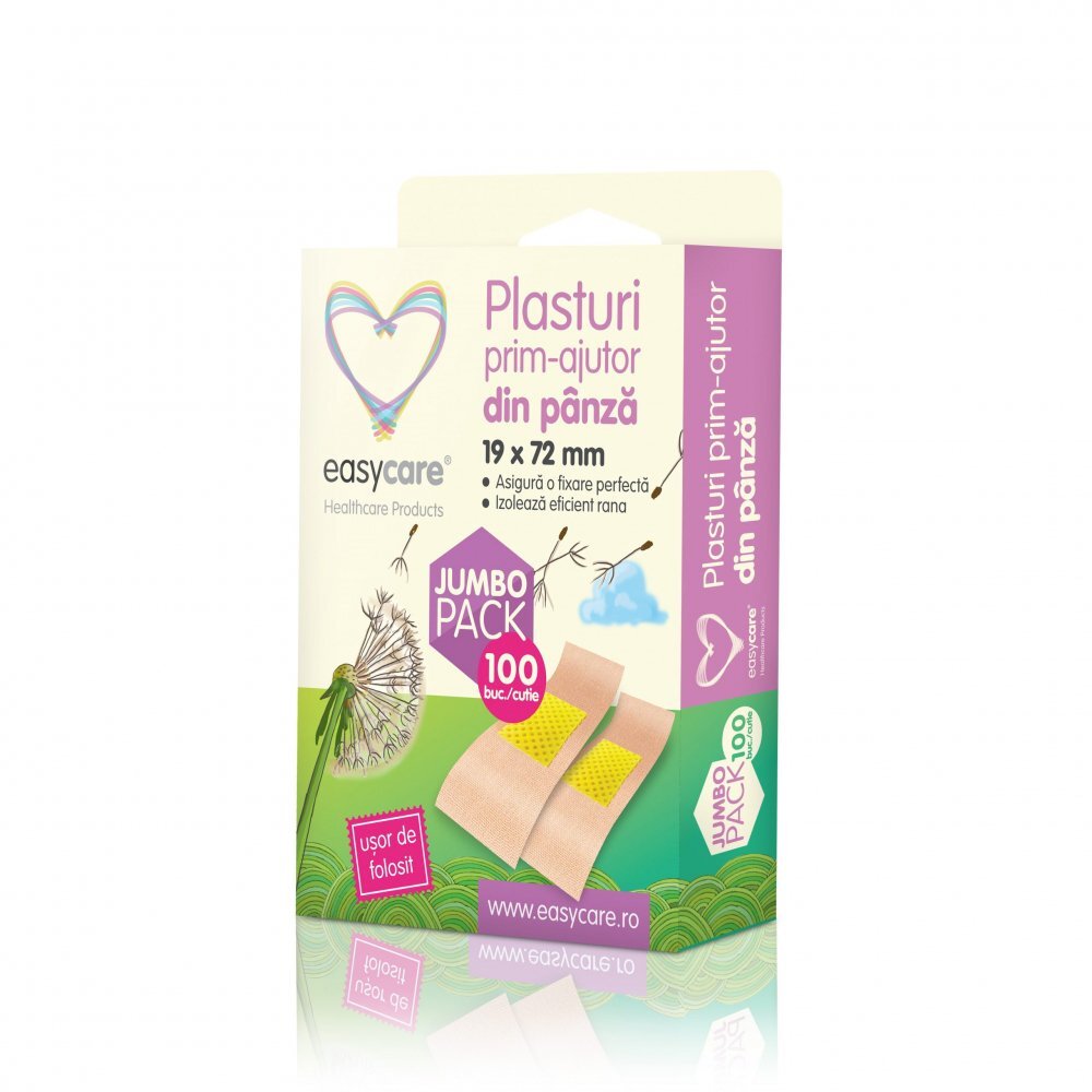 EASYCARE Plasturi prim-ajutor din panza 72x19mm 100buccutie