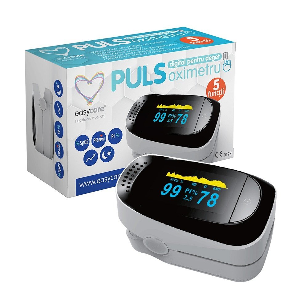 EASYCARE Pulsoximetru digital de deget Oled model C101A2 cu 5 functii