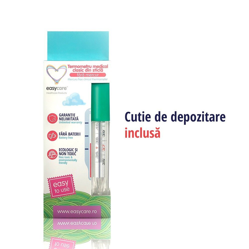 EASYCARE Termometru medical fara mercur clasic din sticla