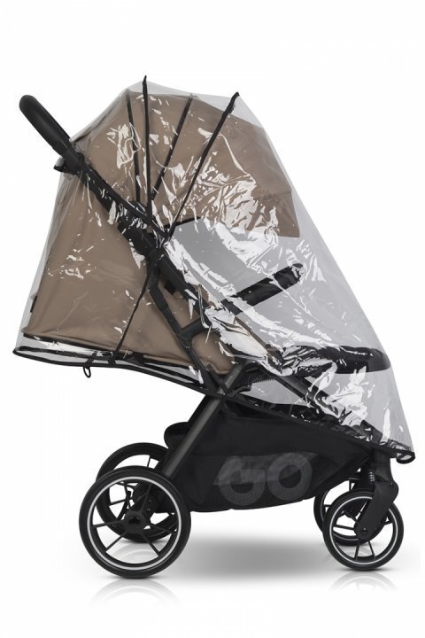 easyGO Carucior 2 in 1 pentru copii Easy Go Zoya Beige cu pliere automata Dual Fold pana la 22 kg copertina XXL pozitie de somn si spatar inalt