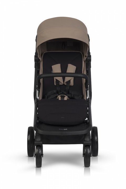 easyGO Carucior 2 in 1 pentru copii Easy Go Zoya Beige cu pliere automata Dual Fold pana la 22 kg copertina XXL pozitie de somn si spatar inalt