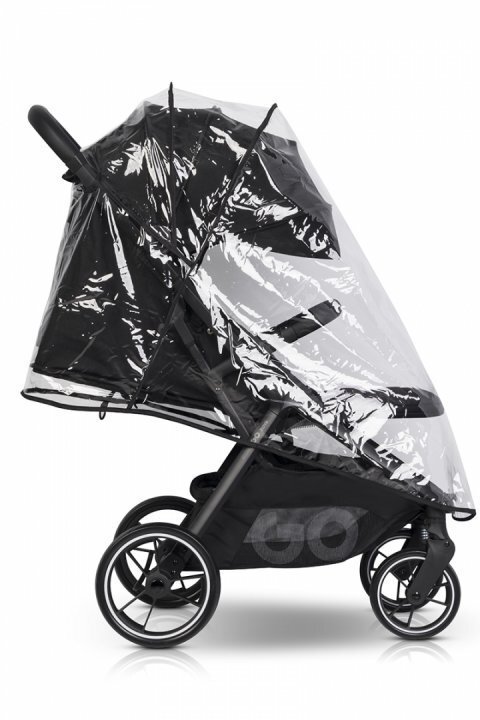 easyGO Carucior 2 in 1 pentru copii Easy Go Zoya Ebony cu pliere automata Dual Fold pana la 22 kg copertina XXL pozitie de somn si spatar inalt