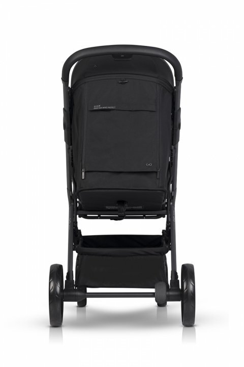 easyGO Carucior 2 in 1 pentru copii Easy Go Zoya Ebony cu pliere automata Dual Fold pana la 22 kg copertina XXL pozitie de somn si spatar inalt