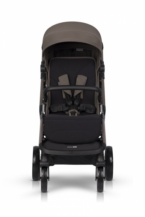 easyGO Carucior 2 in 1 pentru copii Easy Go Zoya Mokka cu pliere automata Dual Fold pana la 22 kg copertina XXL pozitie de somn si spatar inalt