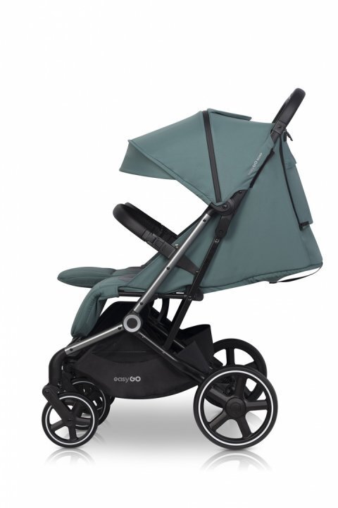 easyGO Carucior pentru copii gemeni Echo 2 in 1 omologat EN1888 Pliabil cu Landouri textile copertine independente reglabile si detasabile suspensii spatar reglabil cu 2 huse de picioruse incluse Sage Green