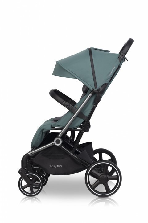 easyGO Carucior pentru copii gemeni Echo 2 in 1 omologat EN1888 Pliabil cu Landouri textile copertine independente reglabile si detasabile suspensii spatar reglabil cu 2 huse de picioruse incluse Sage Green