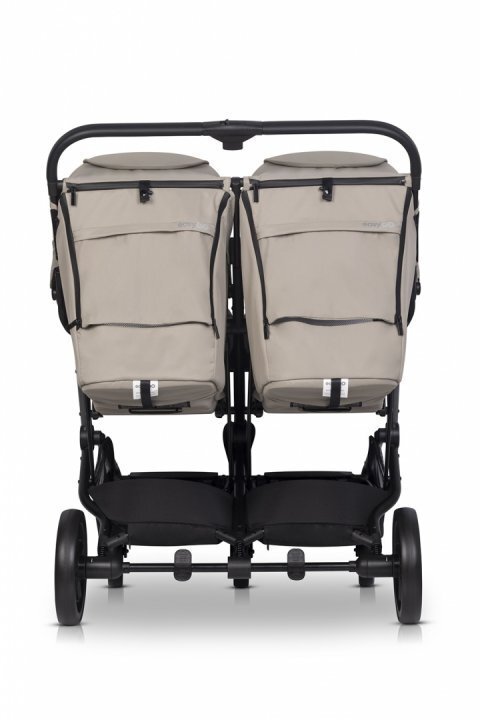 easyGO Carucior pentru copii gemeni Echo 2 in 1 omologat EN1888 Pliabil cu Landouri textile copertine independente reglabile si detasabile suspensii spatar reglabil cu 2 huse de picioruse incluse Savana Beige
