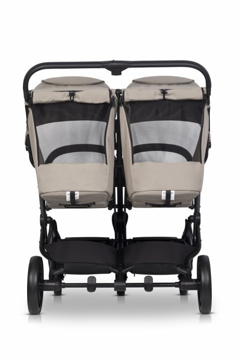 easyGO Carucior pentru copii gemeni Echo 2 in 1 omologat EN1888 Pliabil cu Landouri textile copertine independente reglabile si detasabile suspensii spatar reglabil cu 2 huse de picioruse incluse Savana Beige
