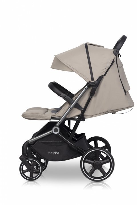 easyGO Carucior pentru copii gemeni Echo 2 in 1 omologat EN1888 Pliabil cu Landouri textile copertine independente reglabile si detasabile suspensii spatar reglabil cu 2 huse de picioruse incluse Savana Beige