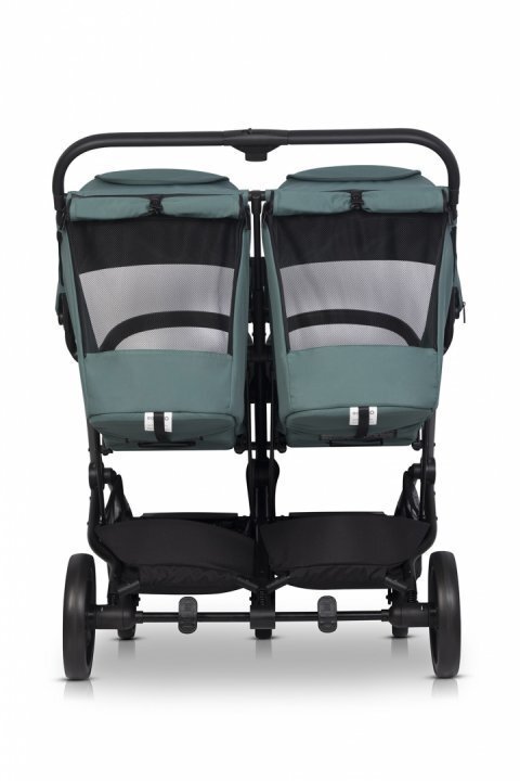 easyGO Carucior pentru gemeni Echo ultrapliabil cu suspensii spatar si suport picioare reglabile usor si manevrabil omologat EN1888 accesorii incluse Sage Green