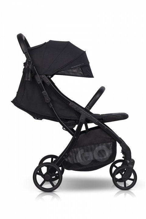 easyGO Carucior sport pentru copii dual fold Faro certificat pana la 22 kg accesorii si geanta transport incluse Ebony Black