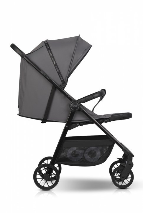 easyGO Carucior sport pliabil cu o singura mana Simple Cloudy Gray copertina XXL husa picioruse suspensii pana la 22 kg
