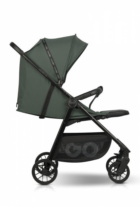 easyGO Carucior sport pliabil cu o singura mana Simple Sage Green copertina XXL husa picioruse suspensii pana la 22 kg