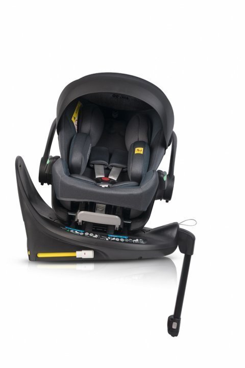 easyGO Set scoica auto reclinabila si baza isofix rotativa Buz XTD Pro Granito i-Size omologat R129 pentru copii de 40-87 cm
