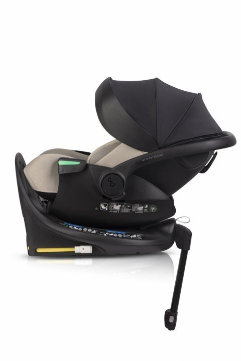 easyGO Set scoica auto reclinabila si baza isofix rotativa Buz XTD Pro Taupe i-Size omologat R129 pentru copii de 40-87 cm