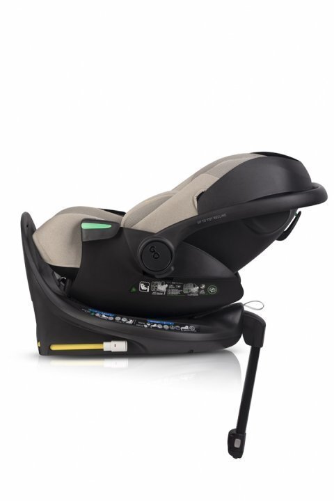 easyGO Set scoica auto reclinabila si baza isofix rotativa Buz XTD Pro Taupe i-Size omologat R129 pentru copii de 40-87 cm