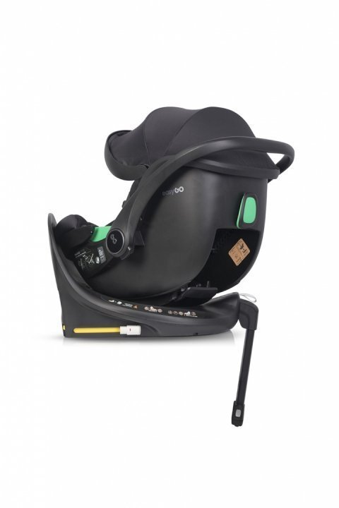 easyGO Set scoica auto si baza isofix rotativa Buz Pro i-Size omologat R129 cu tetiera reglabila in inaltime copertina ajustabila pentru copii intre 40-87 cm sau 0-13 kg Ink