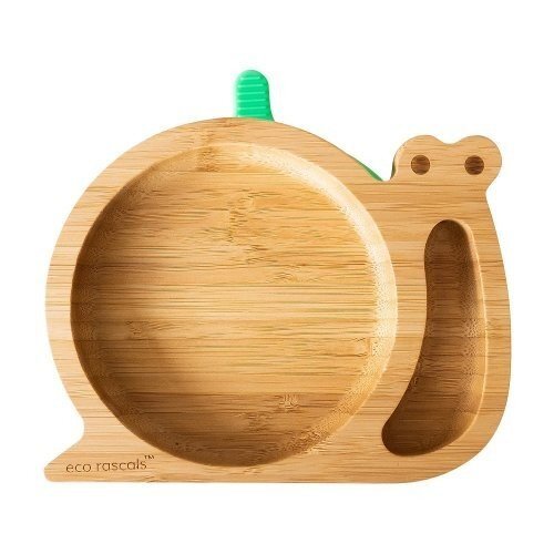 Eco Rascals Farfurie din bambus Melc verde