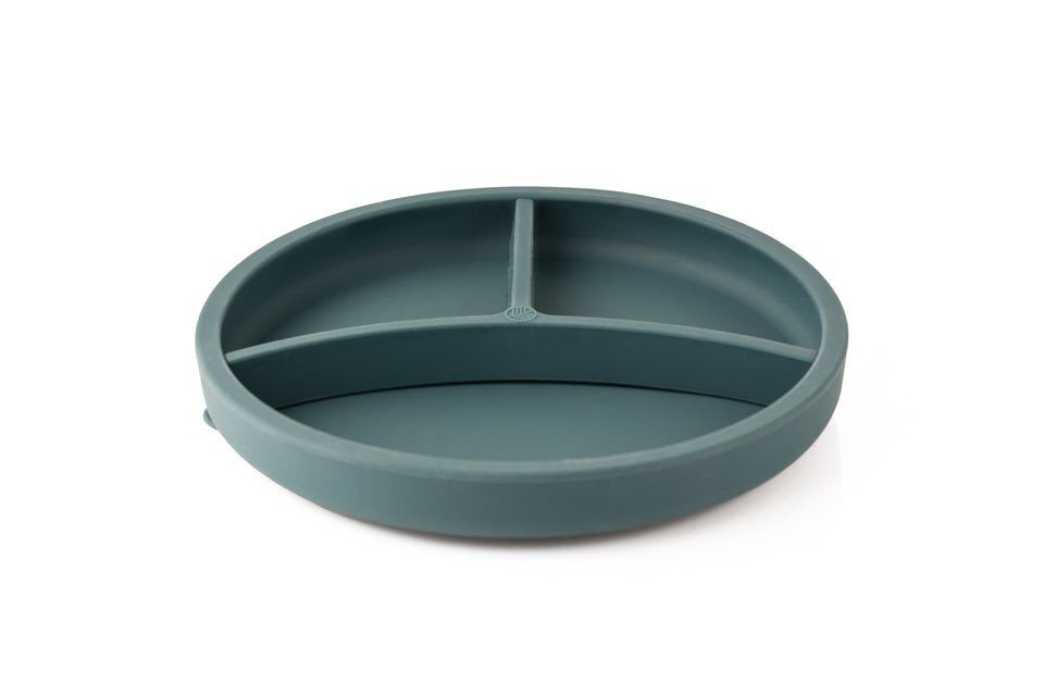 Eco Rascals Farfurie din silicon cu separator teal Ecorascals