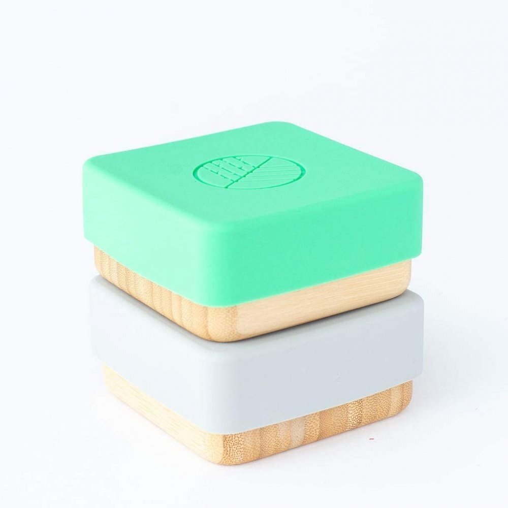 Eco Rascals Set 2 caserole pentru gustari din bambus verde si gri