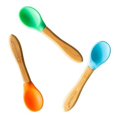 Eco Rascals Set 3 lingurite bambus albastru verde portocaliu eco ras