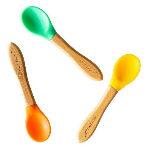 Eco Rascals Set 3 lingurite bambus verde portocaliu galben eco rasca
