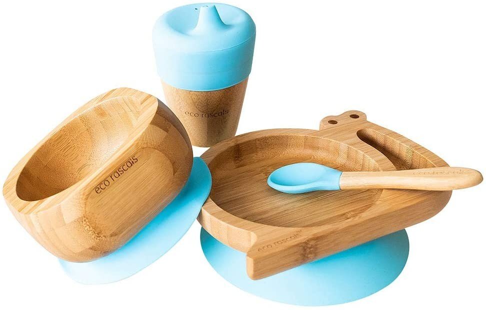 Eco Rascals Set cadou din bambus Melc albastru Ecorascals