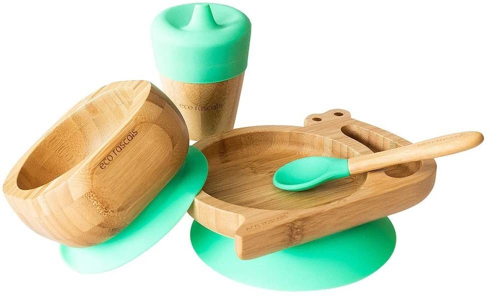 Eco Rascals Set cadou din bambus Melc verde Ecorascals