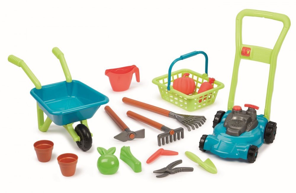 Ecoiffier Set roaba cu masina de tuns iarba