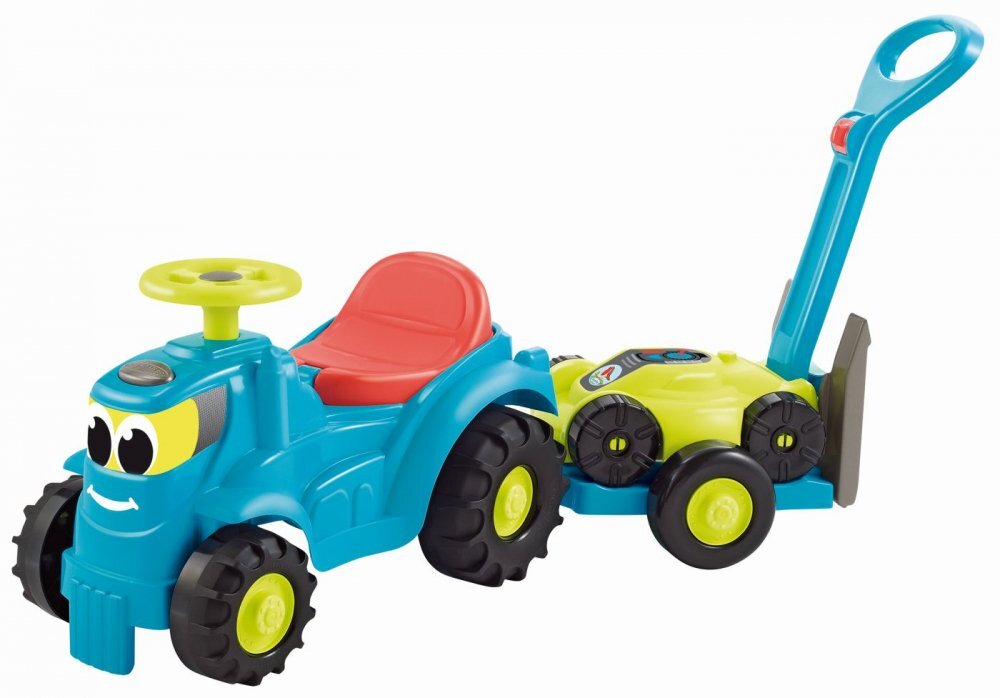 Ecoiffier Set tractor ride cu remorca si cositoare