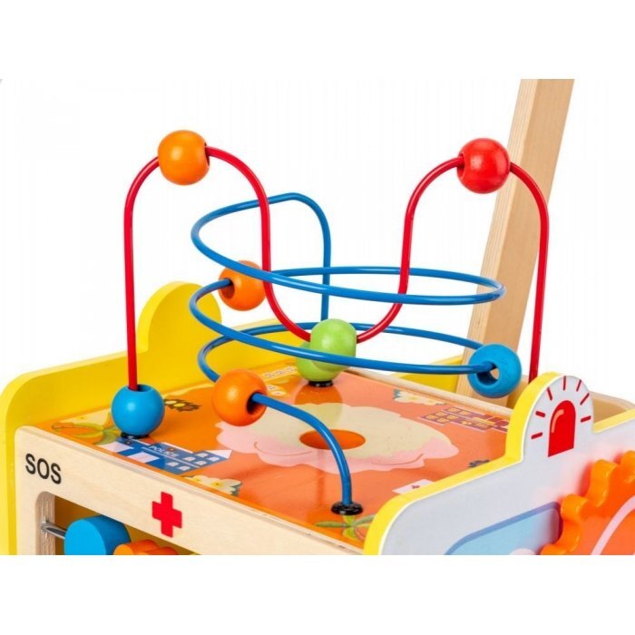 Ecotoys Antemergator educational din lemn 2 in 1 Ambulanta HM015524