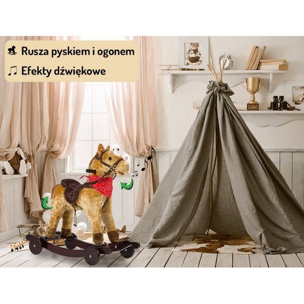 Ecotoys Balansoar cu roti calut cu sunete