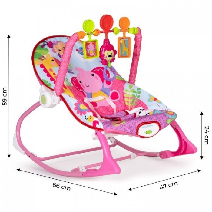 Ecotoys Balansoar cu vibratii 2 in 1 8617 roz