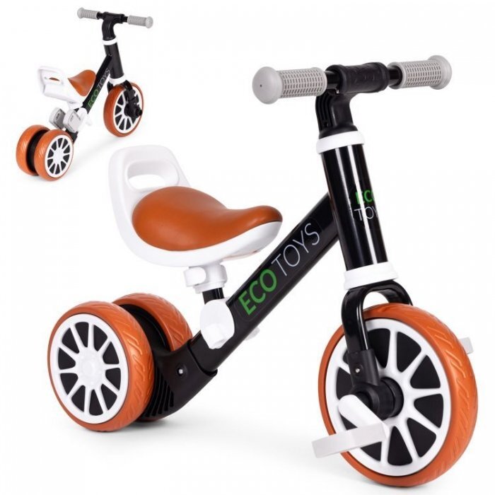 Ecotoys Bicicleta 2 in 1 cu pedale detasabile 2 ani+ Negru greutate admisa 30 kg