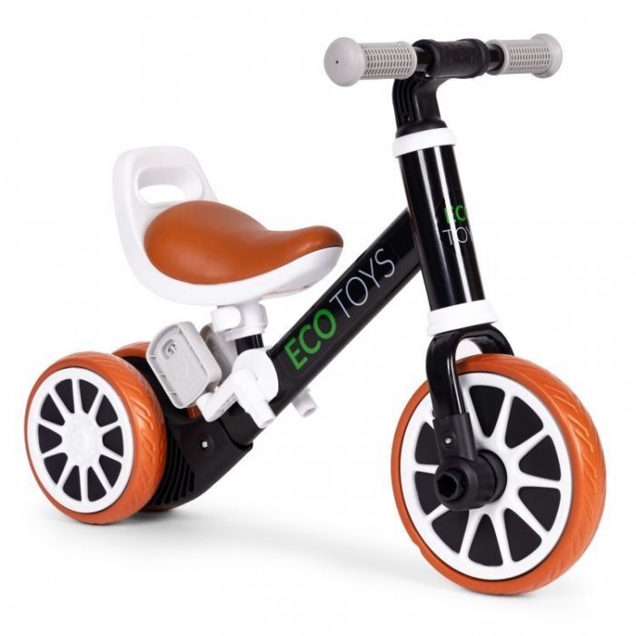 Ecotoys Bicicleta 2 in 1 cu pedale detasabile 2 ani+ Negru greutate admisa 30 kg