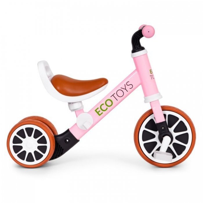 Ecotoys Bicicleta 2 in 1 cu pedale detasabile 2 ani+ Roz greutate admisa 30 kg