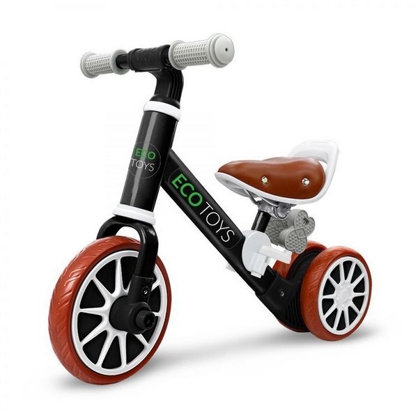 Ecotoys Bicicleta copii cu pedale detasabile LC-V1307 negru scaun ajustabil de la 29-33 cm roti din spuma EVA de la 2 ani pana la 20 kg