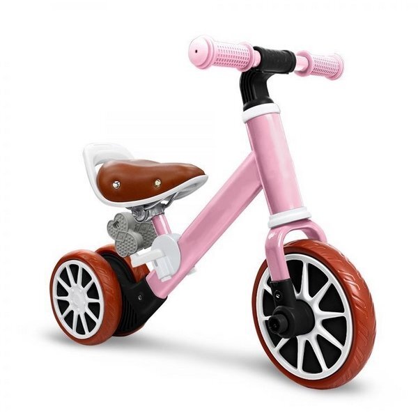 Ecotoys Bicicleta copii cu pedale detasabile LC-V1307 roz scaun ajustabil de la 29-33 cm roti din spuma EVA de la 2 ani pana la 20 kg