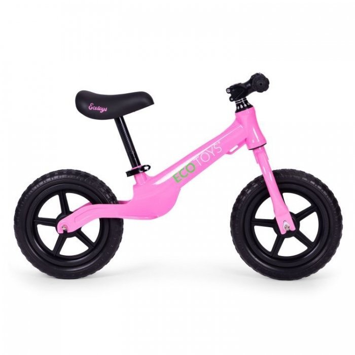 Ecotoys Bicicleta fara pedale cu roti din spuma EVA YM-BB-17 roz
