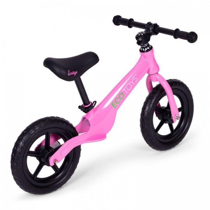 Ecotoys Bicicleta fara pedale cu roti din spuma EVA YM-BB-17 roz