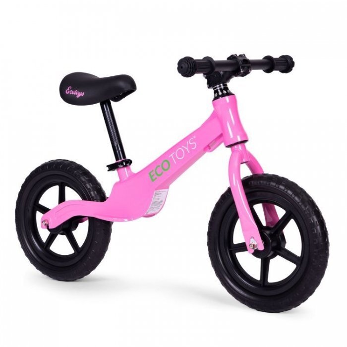 Ecotoys Bicicleta fara pedale cu roti din spuma EVA YM-BB-17 roz