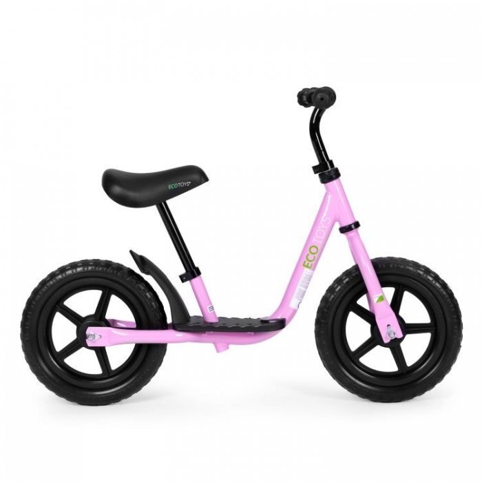 Ecotoys Bicicleta fara pedale EVA JT-BB-05 cu platforma si roti din spuma roz