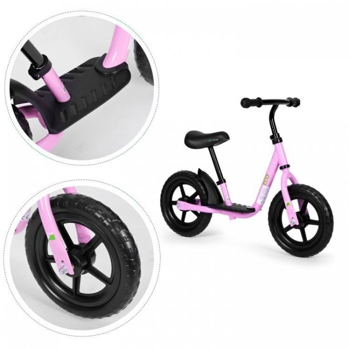 Ecotoys Bicicleta fara pedale EVA JT-BB-05 cu platforma si roti din spuma roz