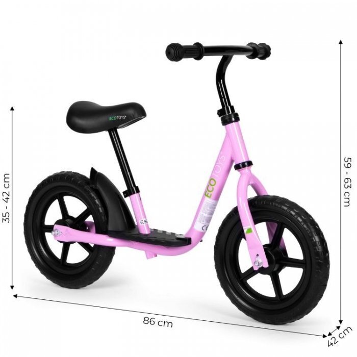 Ecotoys Bicicleta fara pedale EVA JT-BB-05 cu platforma si roti din spuma roz