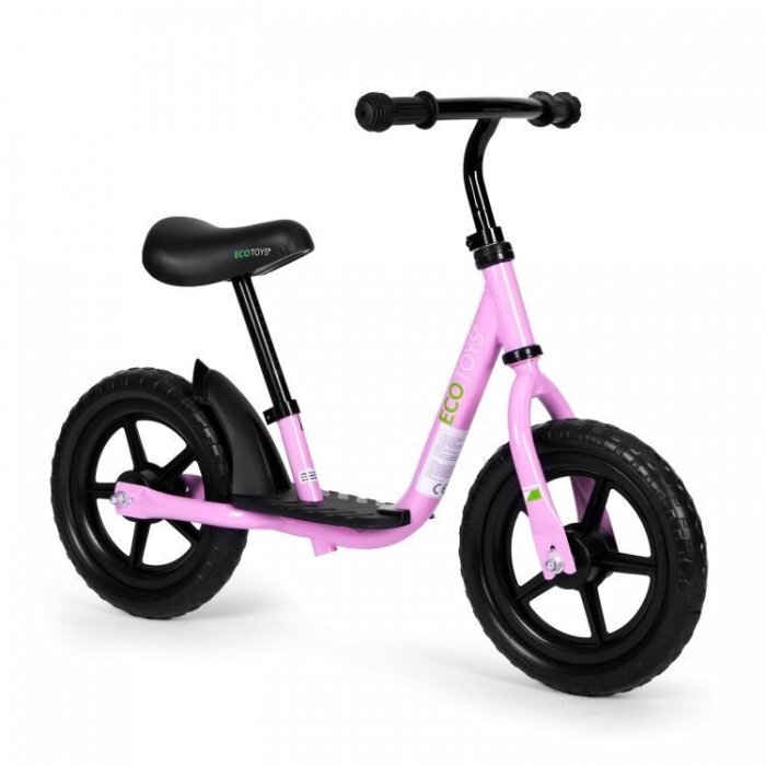 Ecotoys Bicicleta fara pedale EVA JT-BB-05 cu platforma si roti din spuma roz