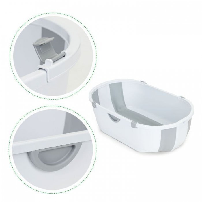 Ecotoys Cadita de baie cu dop de scurgere HA-B46 Gri