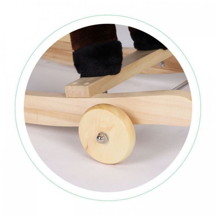 Ecotoys Calut balansoar cu roti si sunete XL-106W ciocolatiu
