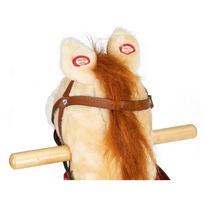 Ecotoys Calut balansoar cu sunete si coada in miscare XL-106 bej