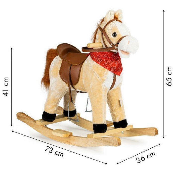 Ecotoys Calut balansoar cu sunete si coada in miscare XL-106 bej